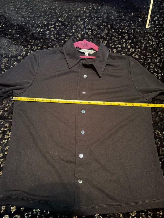 Uniform John Paul Richard Black 3/4 Sleeve Button Down Shirt Goth - Picture 2 of 5